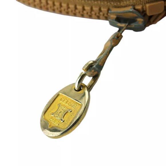 CELINE Clutch Bag Macadam Beige PVC ?~ Leather Authentic USED T19330 - Picture 8 of 9